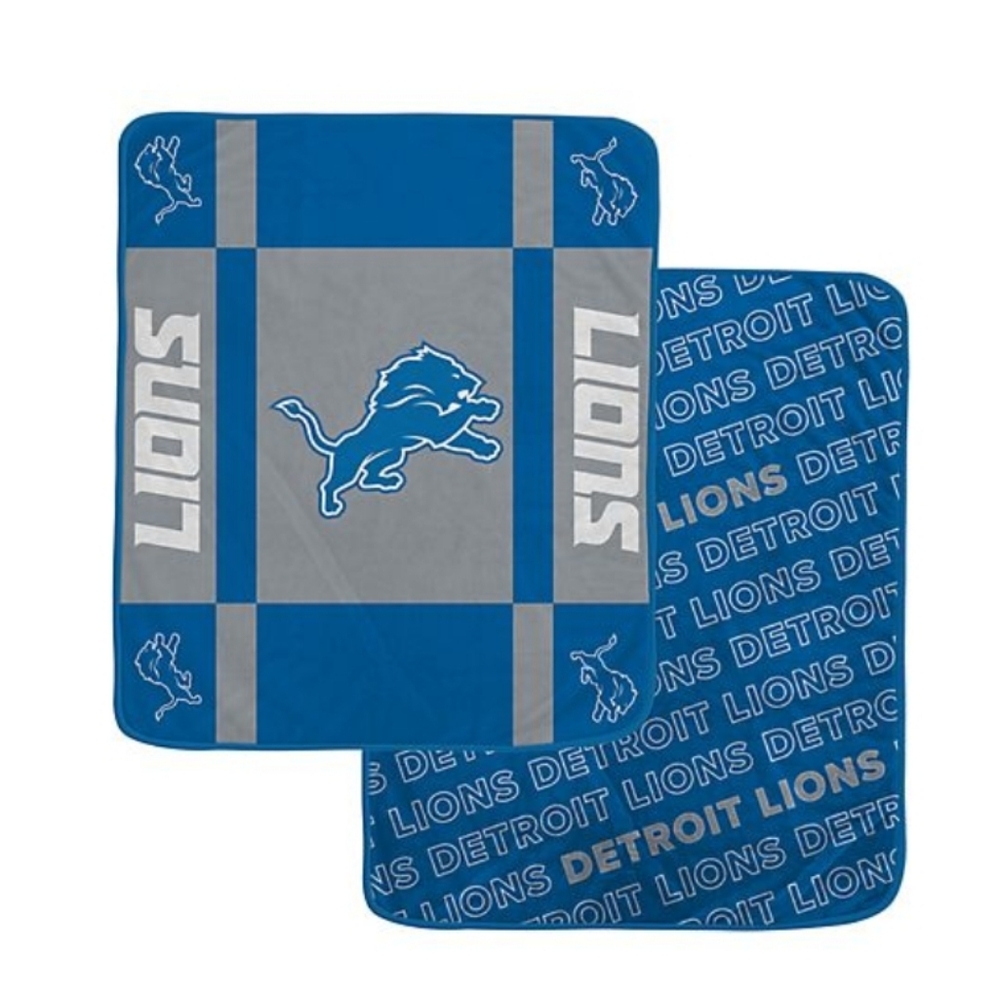 NFL Officially Licensed Detroit Lions Double Sided Cozy, Soft Blanket/Throw New